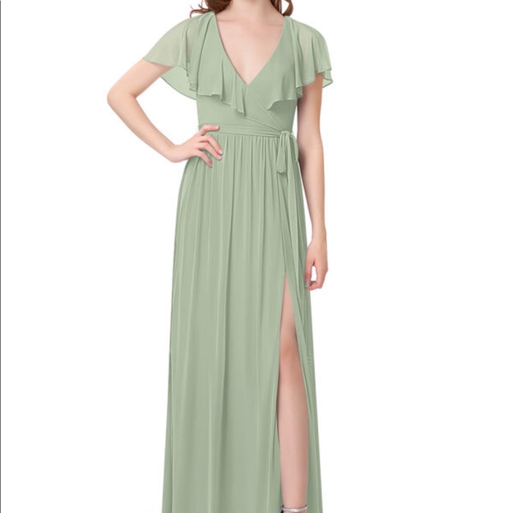 Azazie Jael Maxi Bridesmaid Dress Dusty Sage